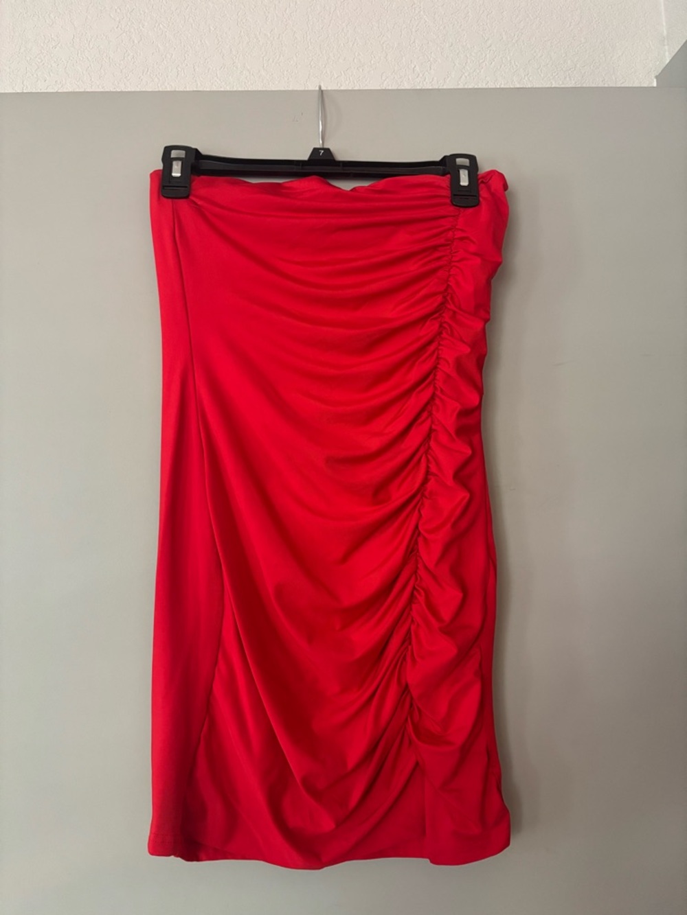 Red mini dress